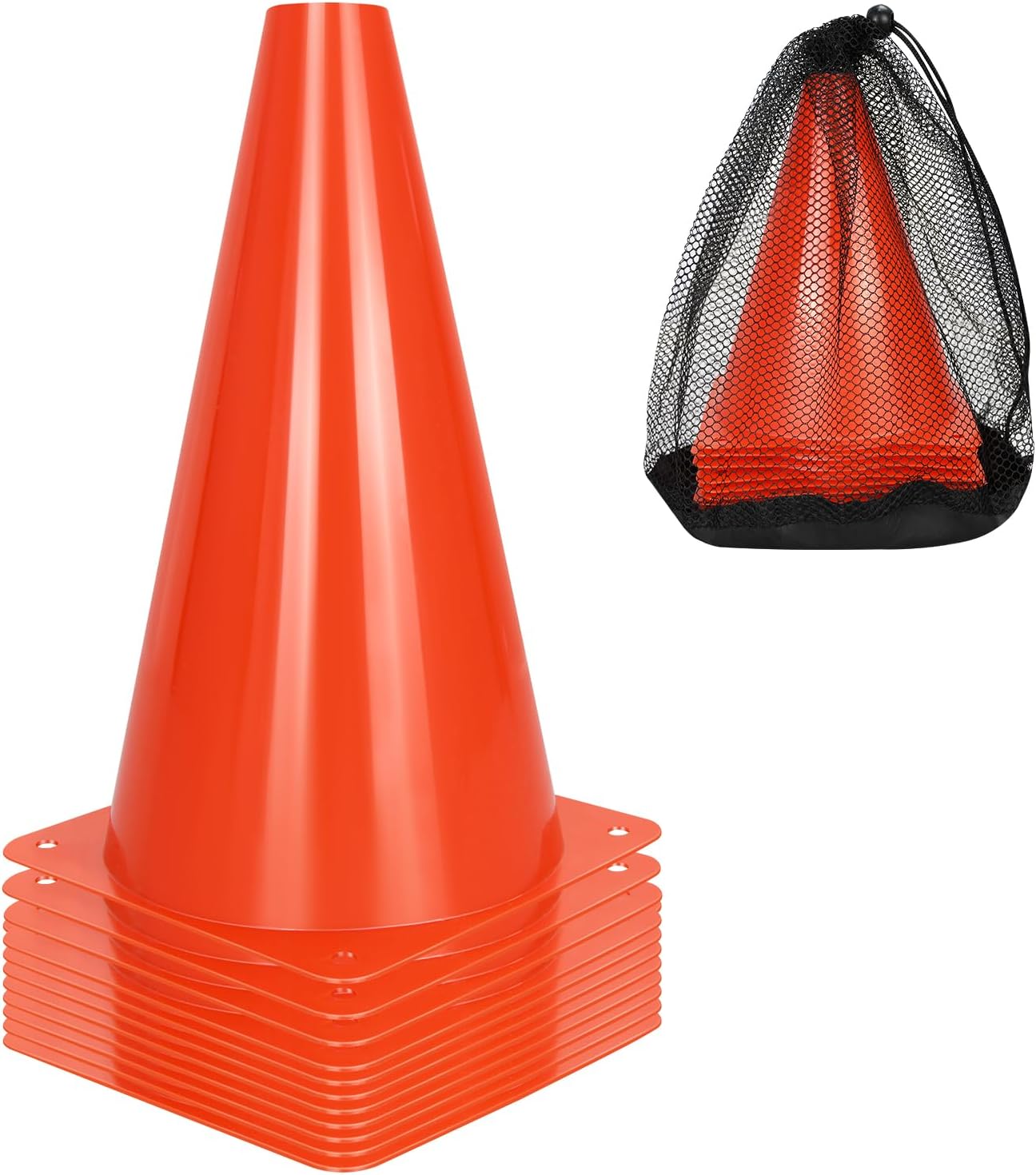 12/24/50pcs Soccer Cones, 7" Soccer Cones, Plastic Traffic Cones, Training Cones for Basketball Football Skating Drills Practice