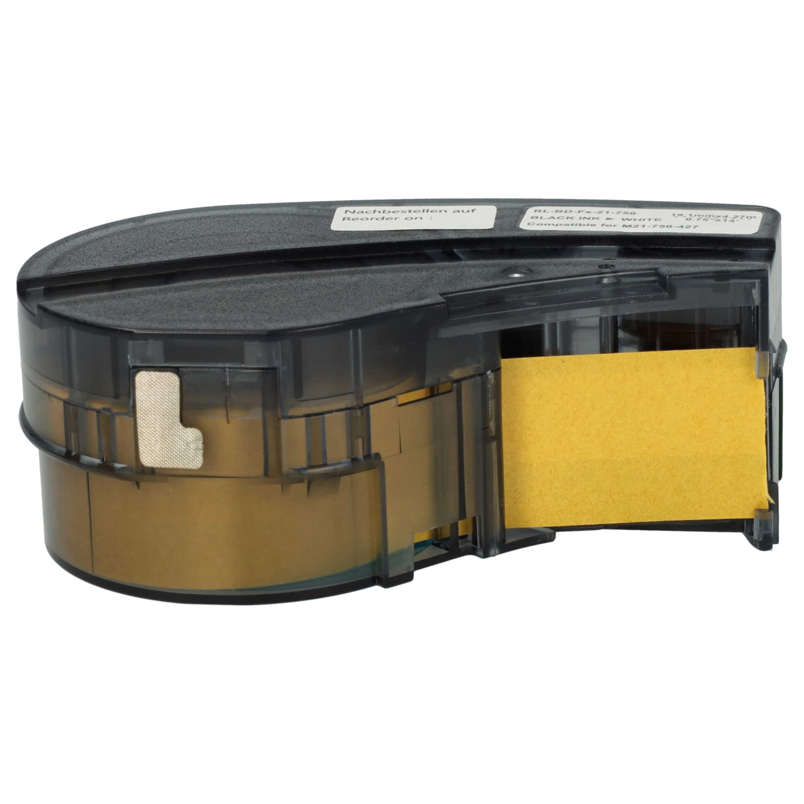 vhbw 3x Cassetta nastro compatibile con Brady M210, M210-LAB, M211, LABPAL etichettatrice 4,27m x 19,05 mm nero su bianco, vinile