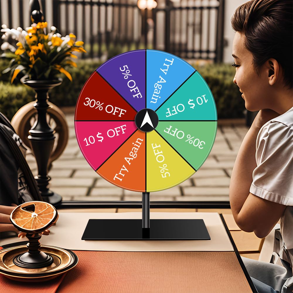 Glücksrad zum Drehen, 20cm 8 Slots Glücksrad Spielzeug, Spinning Prize Wheel, Für Party Karneval Messe Glücksrad Rouletterad