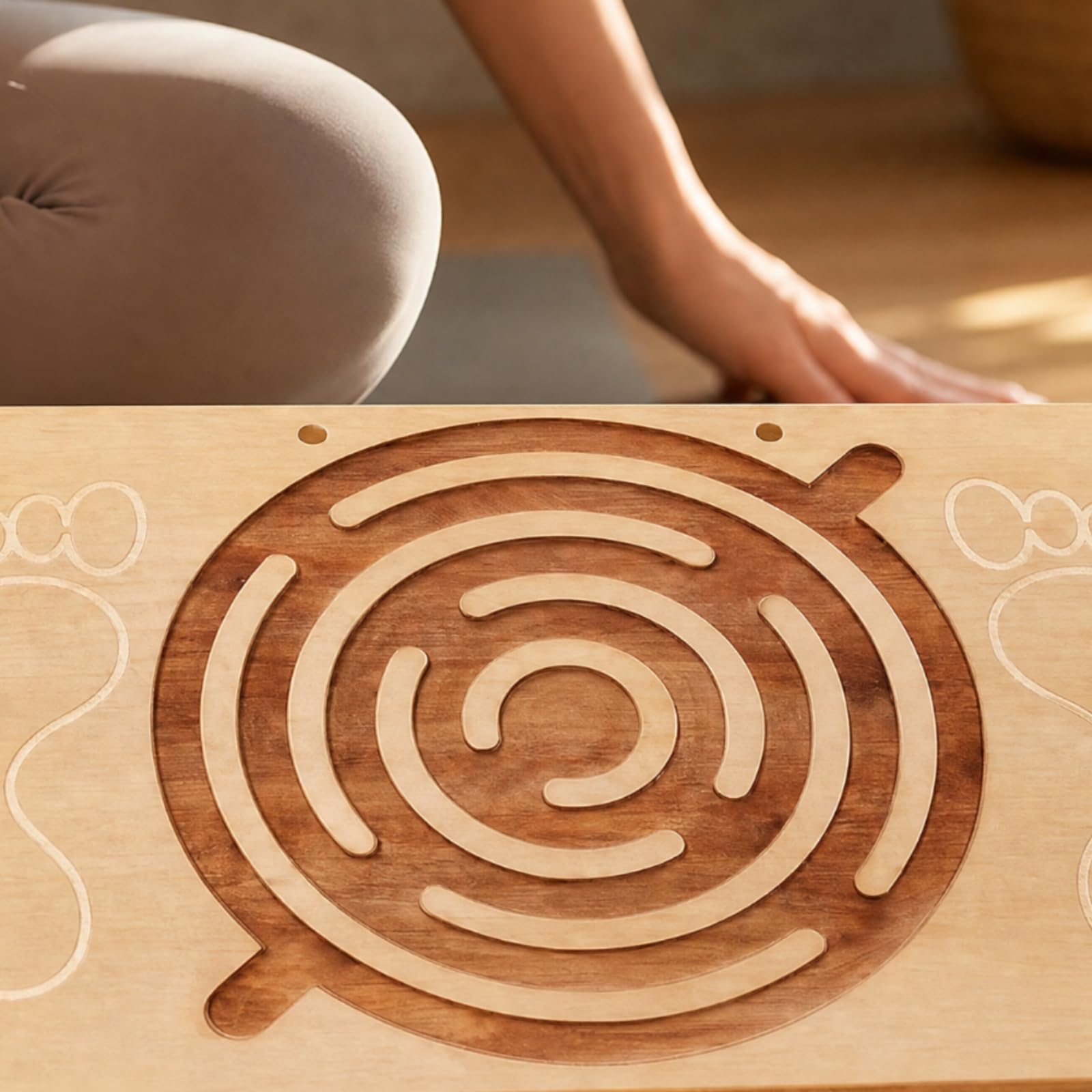 Qianly Tavola di Equilibrio con Percorso Centrale Ergonomico Pedana di Equilibrio con Base a Curva per Fitness