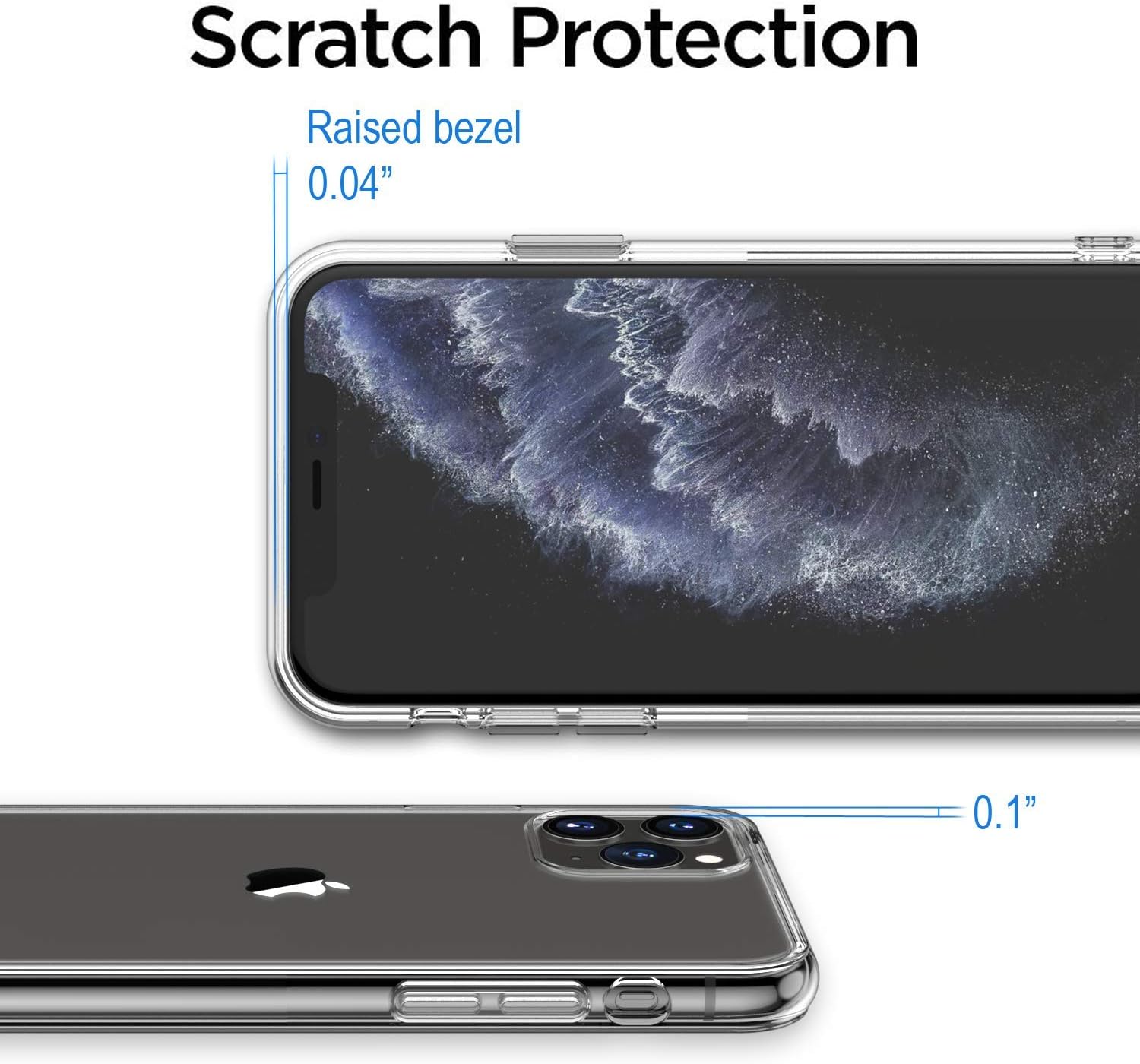 Shamo's Case for Apple iPhone 11 Pro Cover (2019), 5.8-Inch, Shock Absorption TPU Rubber Gel Transparent Anti-Scratch Clear Back, HD Crystal Clear