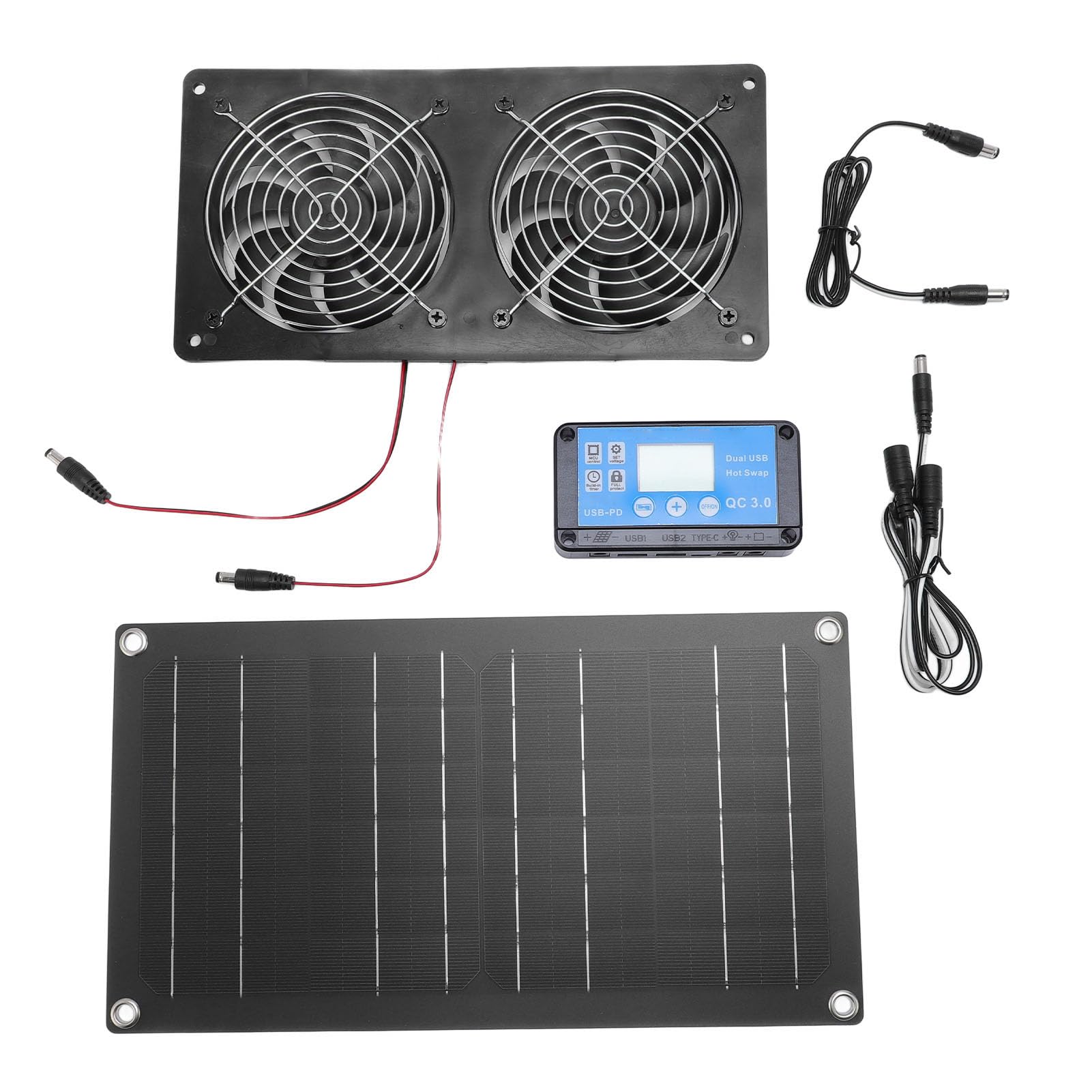 Sxhlseller Wentylator Wyciągowy Zasilany energią słoneczną 6 Cali, Panel