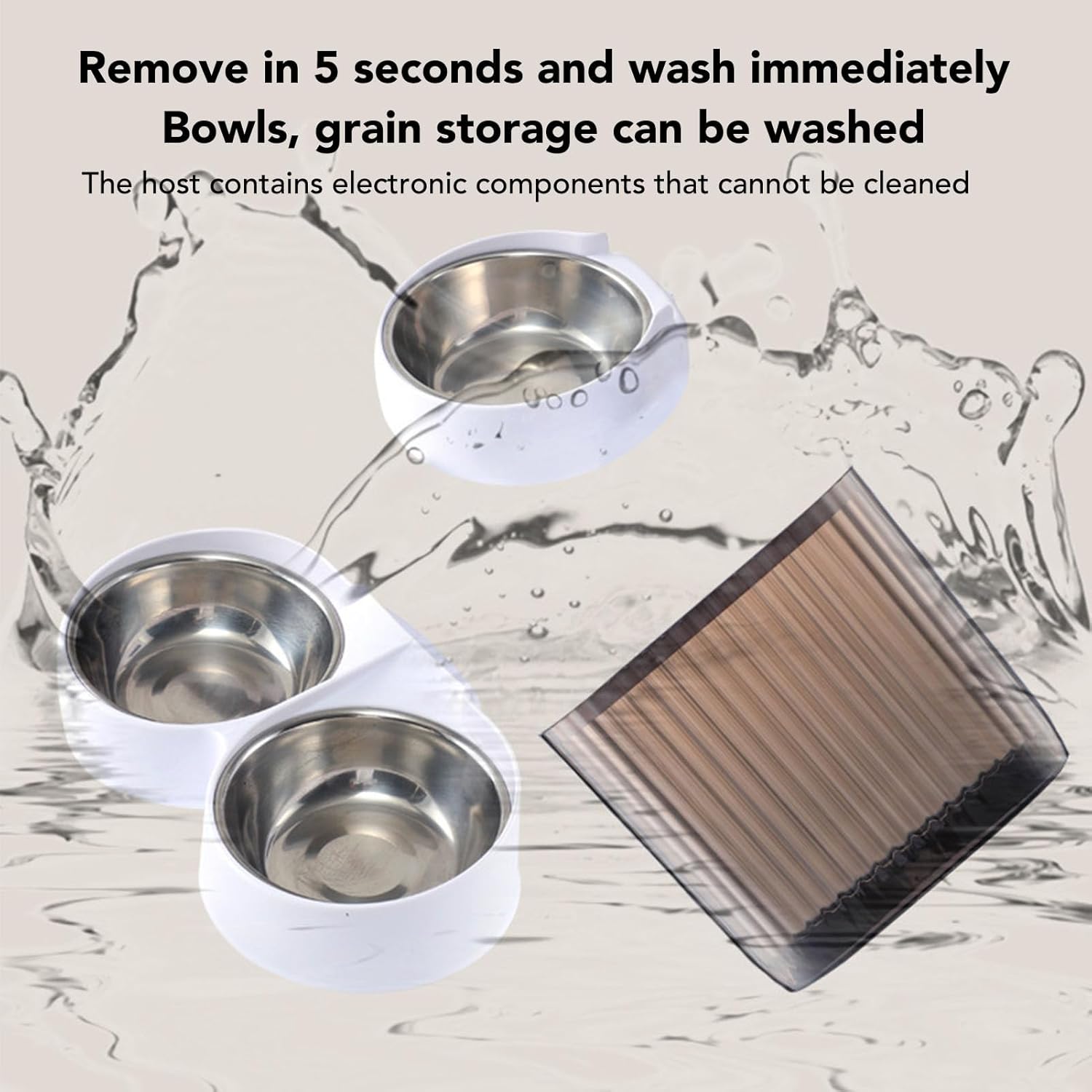 Automatic Pet Feeder 5L Capacity, Disassemble Cat Dog Feeders with APP Remote Portion Control, 2 Layer Compartment Food Bowl, Timed Cat Food Dispenser for Cat Dog (Single Bowl