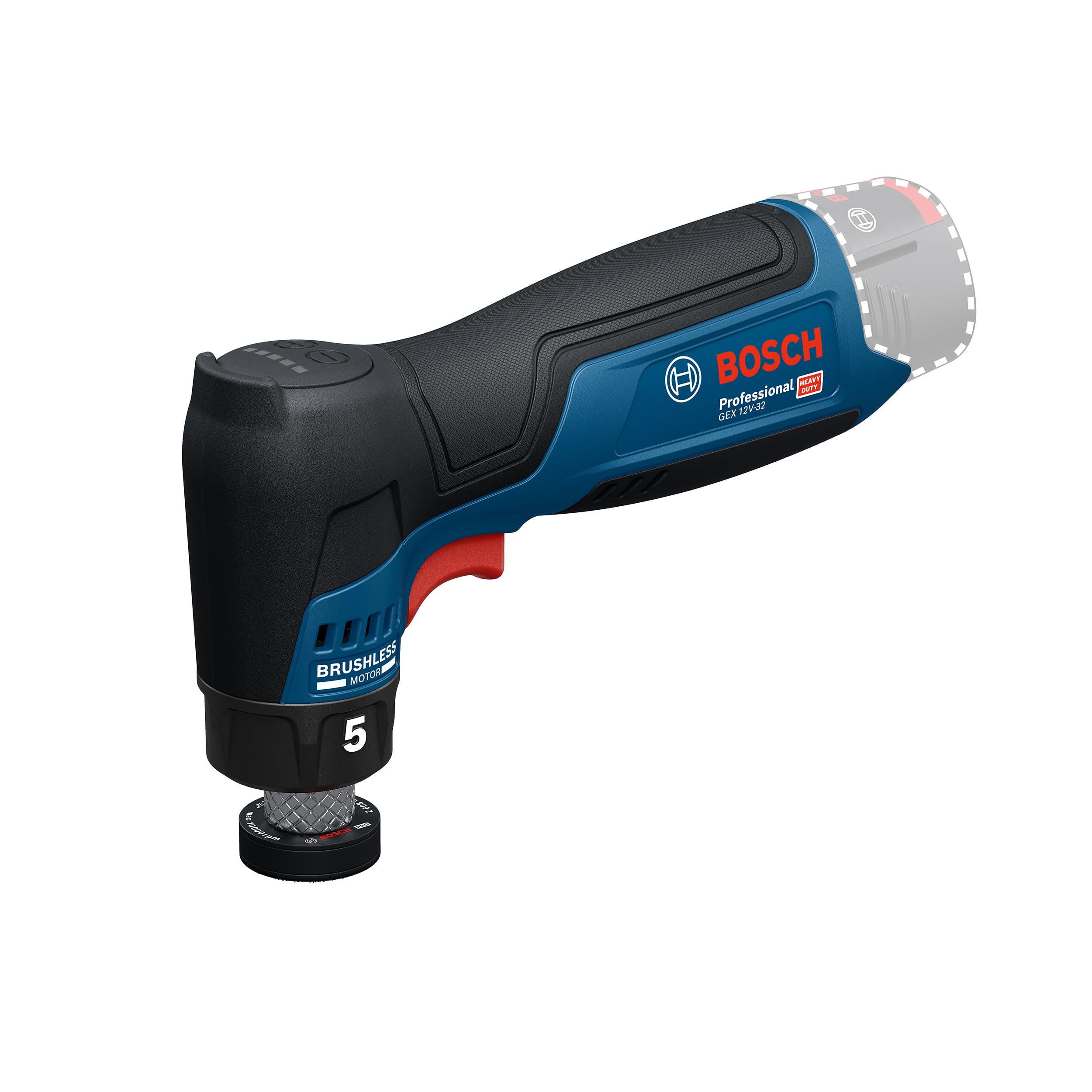 Bosch PRO 12V System Akku-Exzenterschleifer GEX 12V-32 (inkl. montiertem 32 mm Klett-Schleifteller, 32 mm selbstklebender Schleifteller)