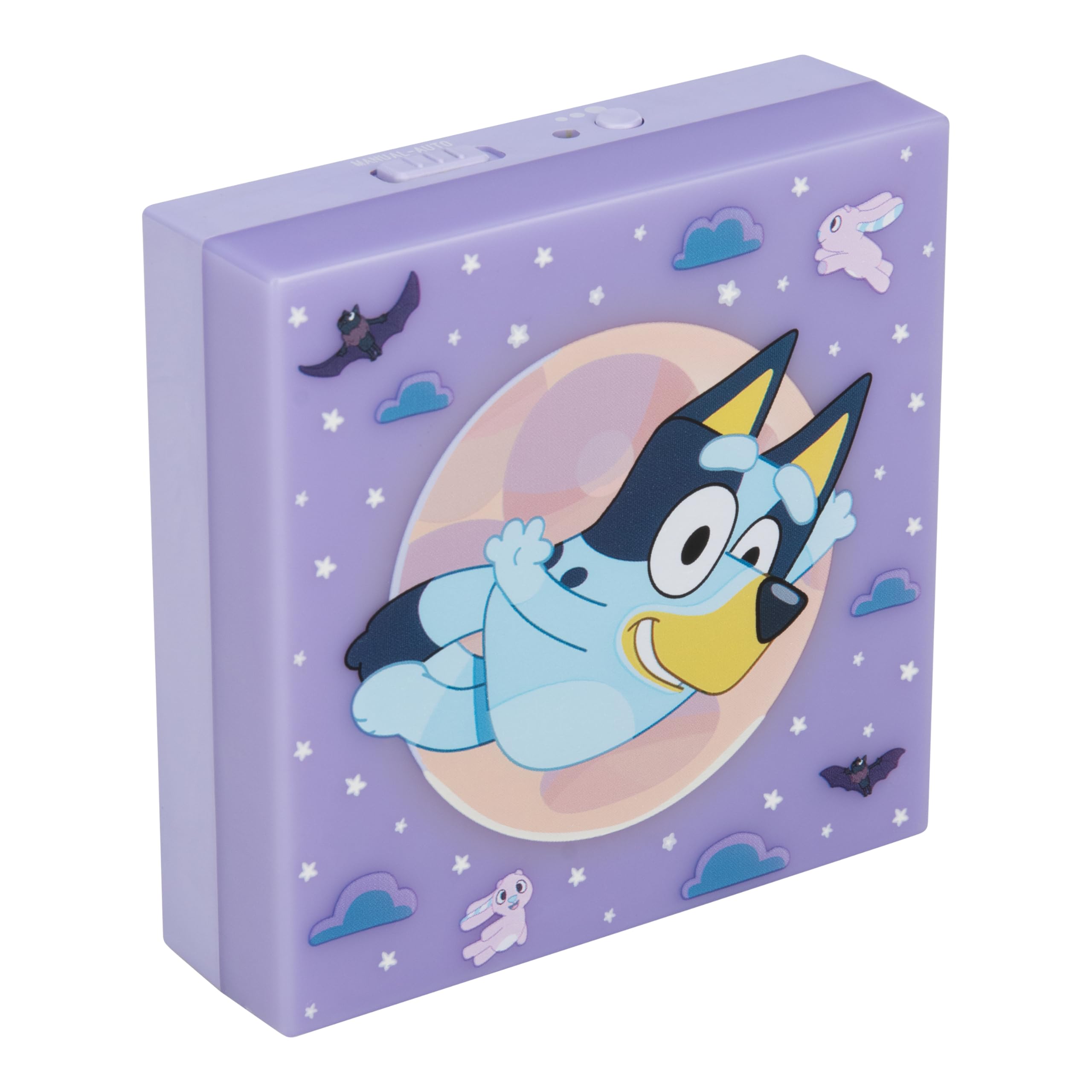 Paladone Bluey Night Light, Stick-On LED Wall Lamp with Auto Sensor and Adjustable Brightness, Battery Powered for Kids' Bedrooms, Officially Licensed Merchandise