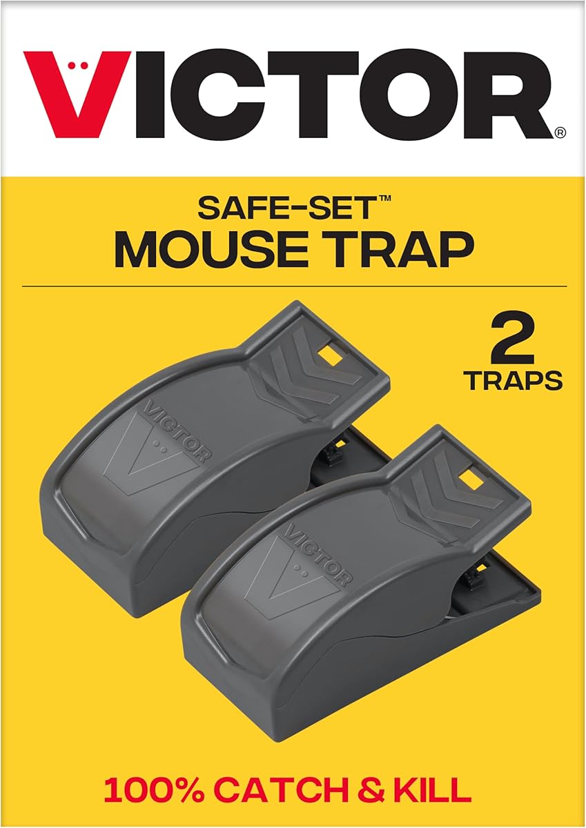 Victor M070B Easy and Safe-Set Power Kill Mouse Trap Quick and Clean Rodent Disposal - 2 Reusable Mouse Traps