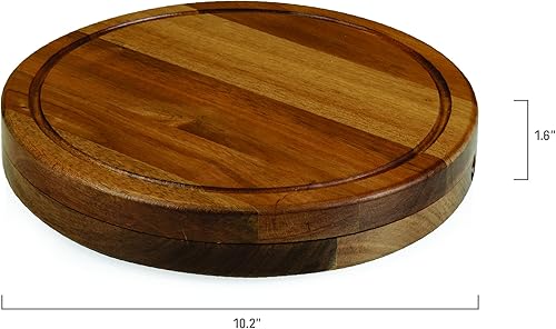 Miniatura 7 de TOSCANA - Juego de tablas de cortar y herramientas personalizadas con monograma de iniciales de acacia Circo de queso, 10.2 x 10.2 x 1.6, letra J