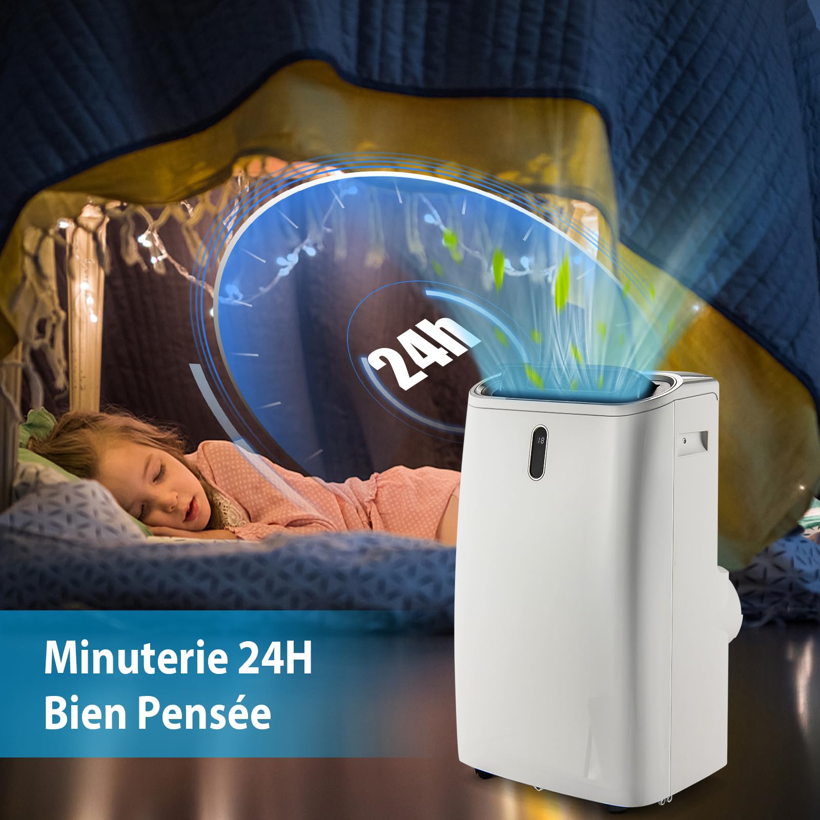 SOARS Climatiseur Mobile, 16000BTU 4,7kW, 4 en 1 Refroidissement & Chauffage & Déshumidification & Ventilateur, avec Tuyau d'Évacuation, Télécommande/Application, Minuterie 24H (16000BTU 4,7kW)