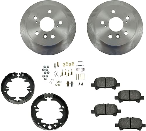 Repuesto Premium Posi Pastillas metálicas y Rotores Disco Frenos de Emergencia Kit para Toyota (EB3-4850238)