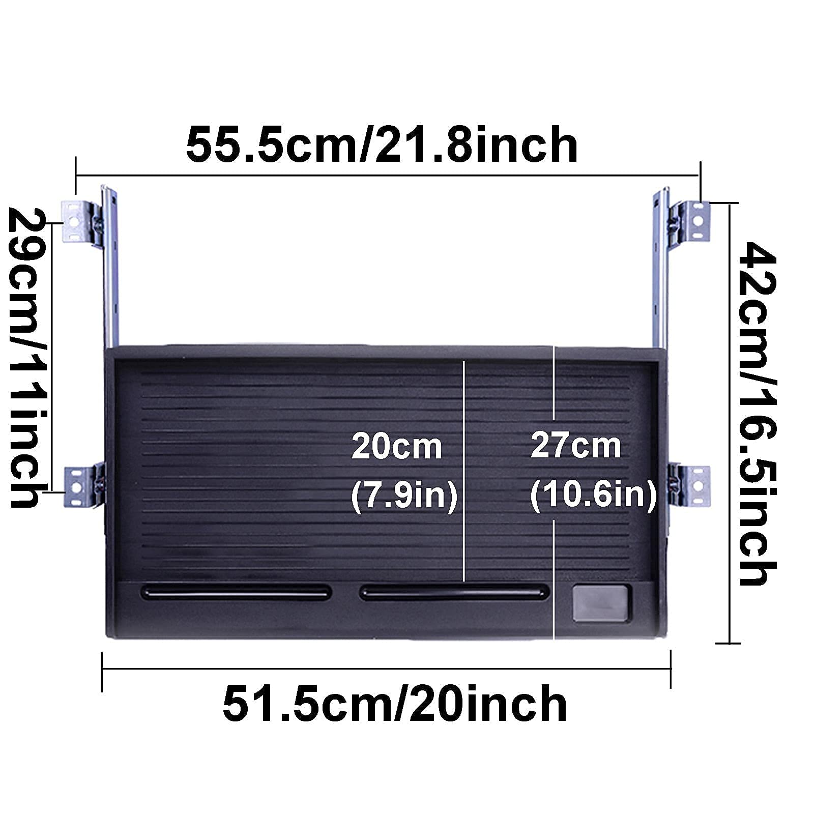 Under Desk Ergonomic Keyboard Drawer Sliding Computer Keyboard Tray Office Supplies Holder Computer Keyboard Drawer Easy to Install (B (C|black)