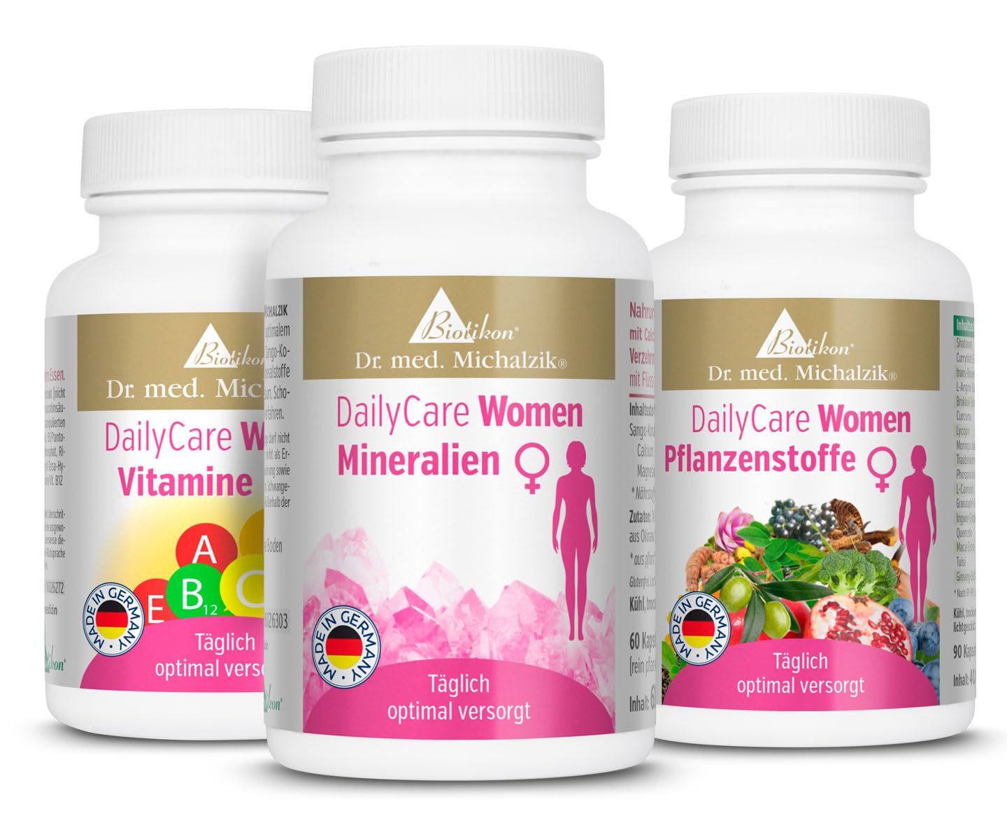 DailyCare Women nach Dr. Michalzik, 100 mg Shatavari, 180 Kapseln | Mit Shatavari, Sango-Koralle, Vitamin D3 und Vitamin B12 • eigene deutsche Produktion • ohne Zusätze