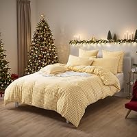 Vista 24 de FADFAY Juego de funda de edredón de cuadrícula azul, tamaño individual, 100% algodón, ultra suave, a cuadros, reversible, con cierre de cremallera