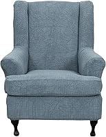 Vista 27 de Eco-Ancheng Funda para silla Wingback, 2 piezas, respaldo de ala, fundas de elastano para sillón con respaldo de ala, fundas para sillón con parte