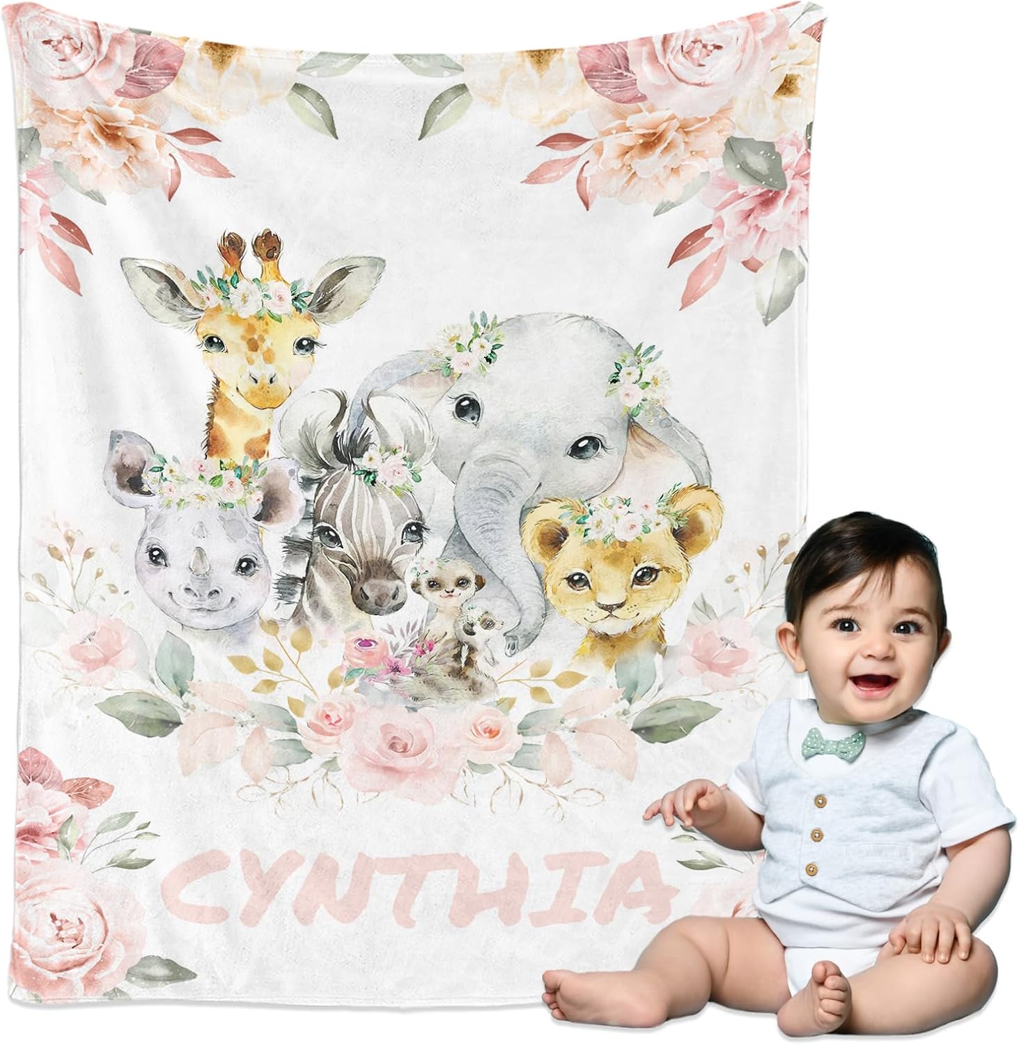 Personalized Baby Blanket with Name, Custom Baby Blankets