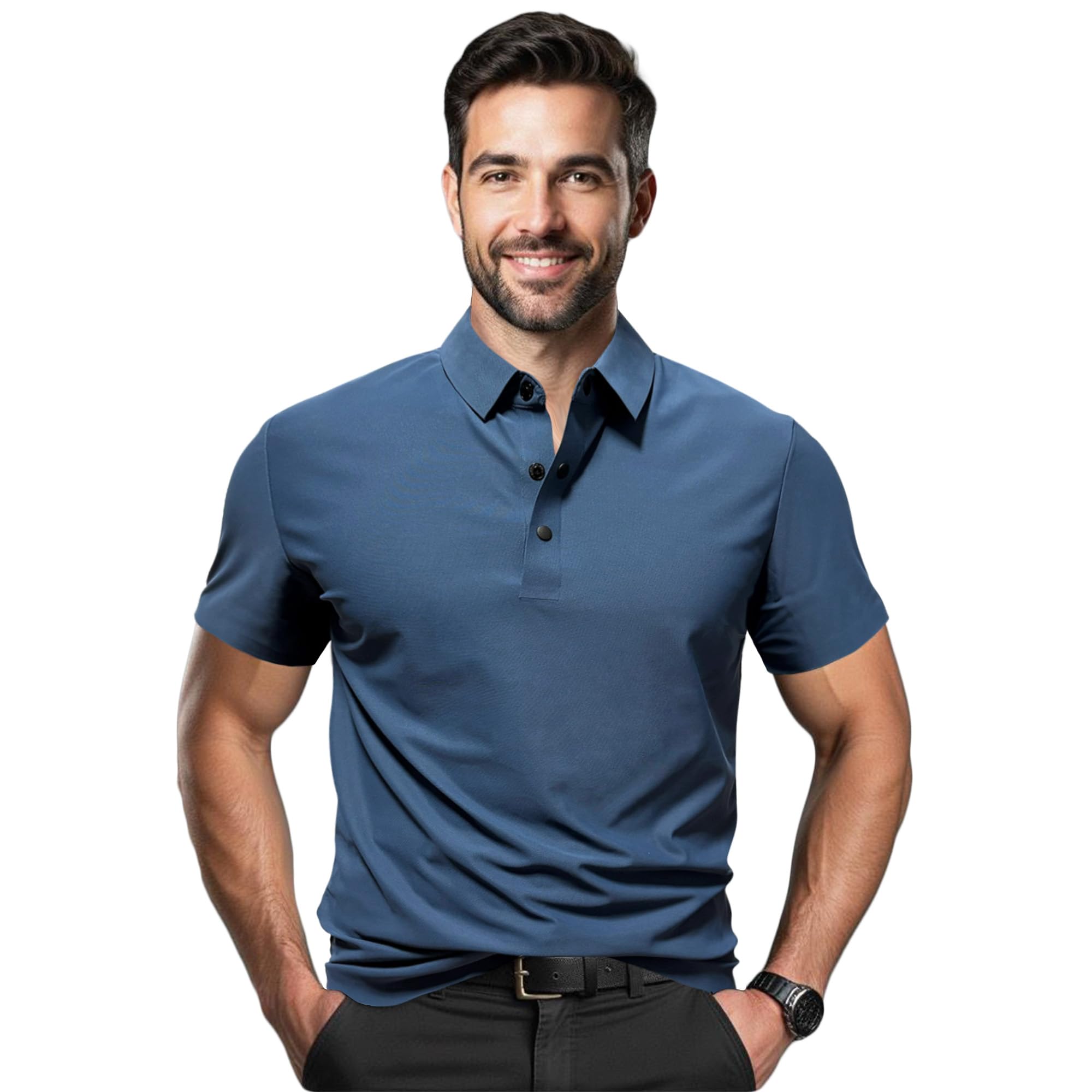 Polo Shirts for Men: Slim Fit Polo Runs Small Order One Size Up Quick Dry Moisture Wicking High Elasticity Convenient