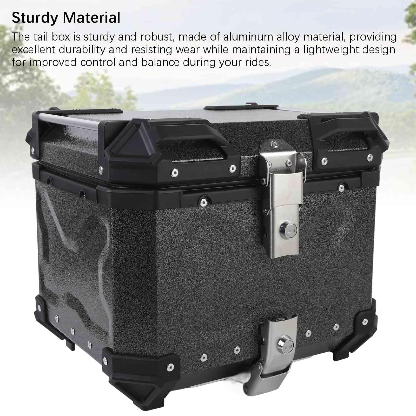 Tbest Top Case Bezpieczny Zamek ze Stopu Aluminium 36L Wodoodporny Bagażnik na, Czarny