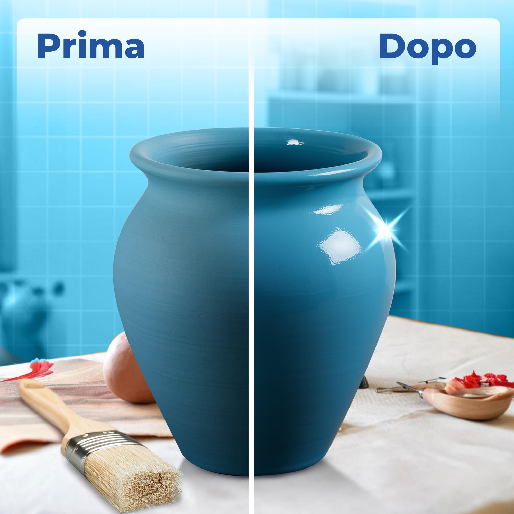 Sigillante per Ceramica 1L | Impermeabilizza Argilla, Gesso e Terracotta | Sigillante Impermeabile per Argilla Senza Solventi