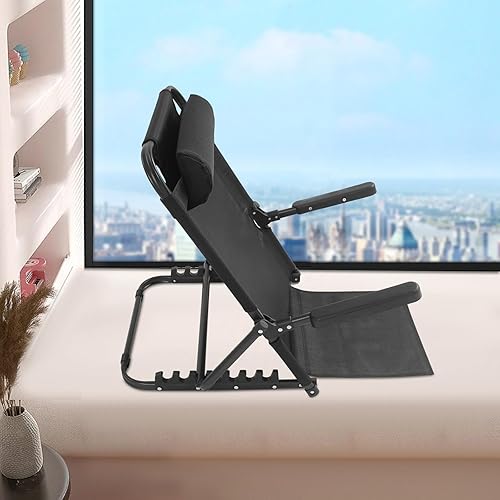 Miniatura 4 de Respaldo de cama de elevación ajustable con reposabrazos, gran cama plegable para sentarse, soporte de respaldo portátil multifunción con almohada