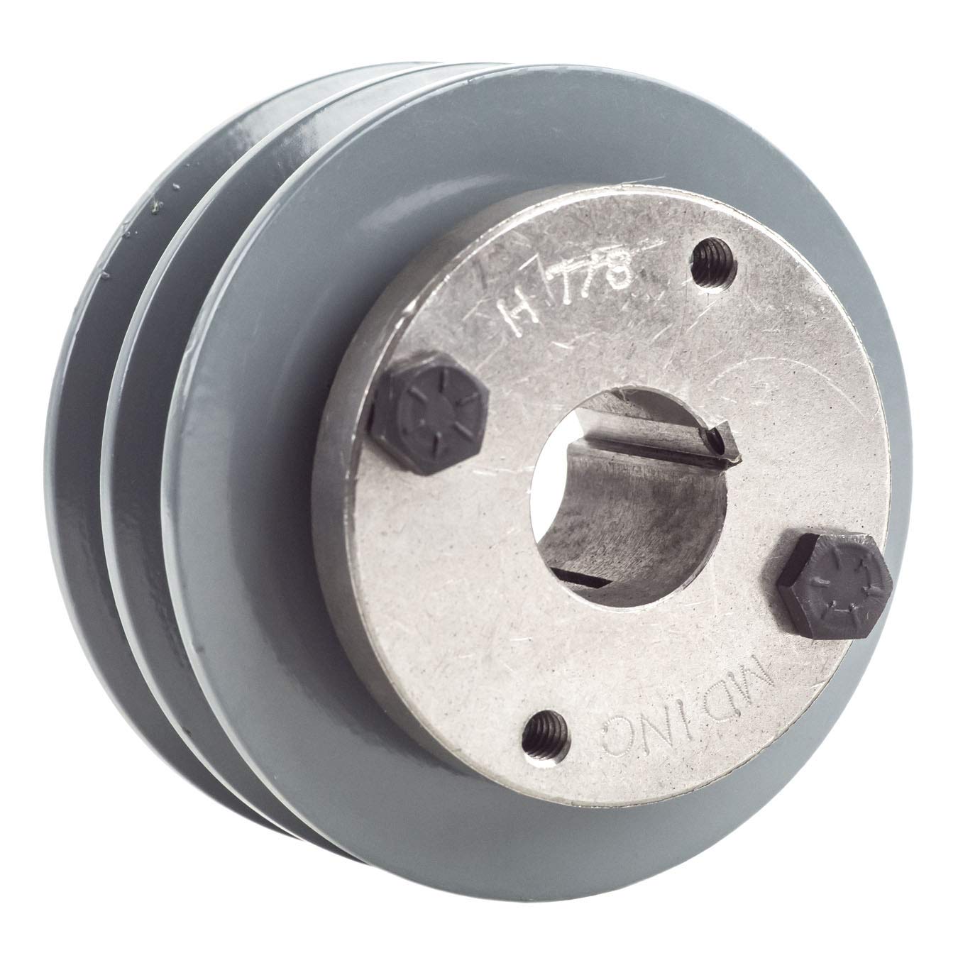 Cast Iron 3.5 Dual Groove Belt A Section 4L Pulley w/ 7/8 Sheave Bushing