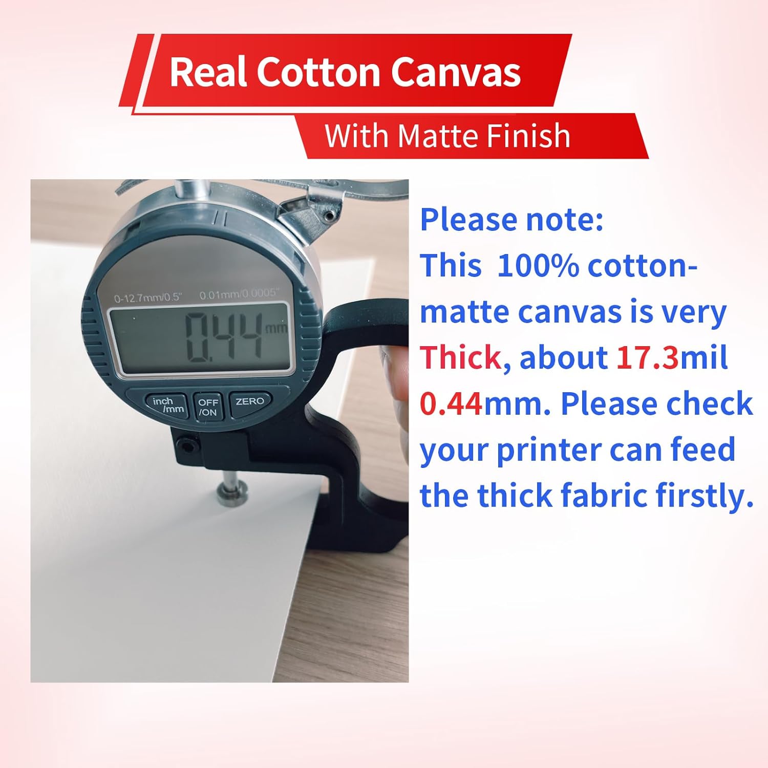 350g Thick Premium Printable Cotton Fabric Sheets for Inkjet Printer - 8.5x11 Inch, 20 Sheets,100% Real Cotton Canvas with Matte Finish for Photo Printing,Craft Projects