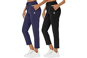 Women's 7/8 High Waisted Yoga Pants: Two-Piece Lounge Joggers with Drawstring and Pockets