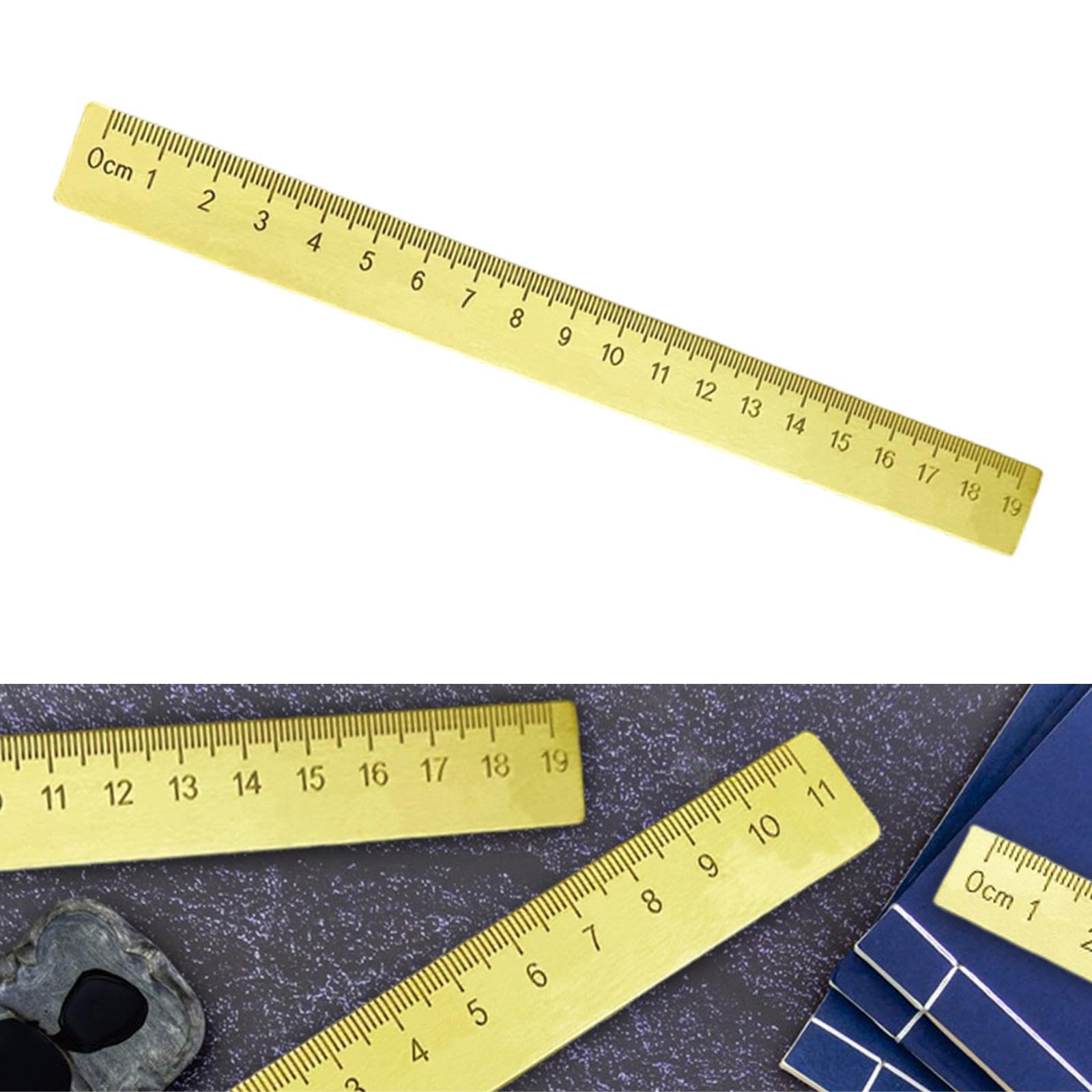 Regla Pisapapeles de Latón, Herramienta de Medición de Metal para Dibujar Y Escribir, Adecuada para El Hogar, La Oficina, El Escritorio O como, 20cmx2cm