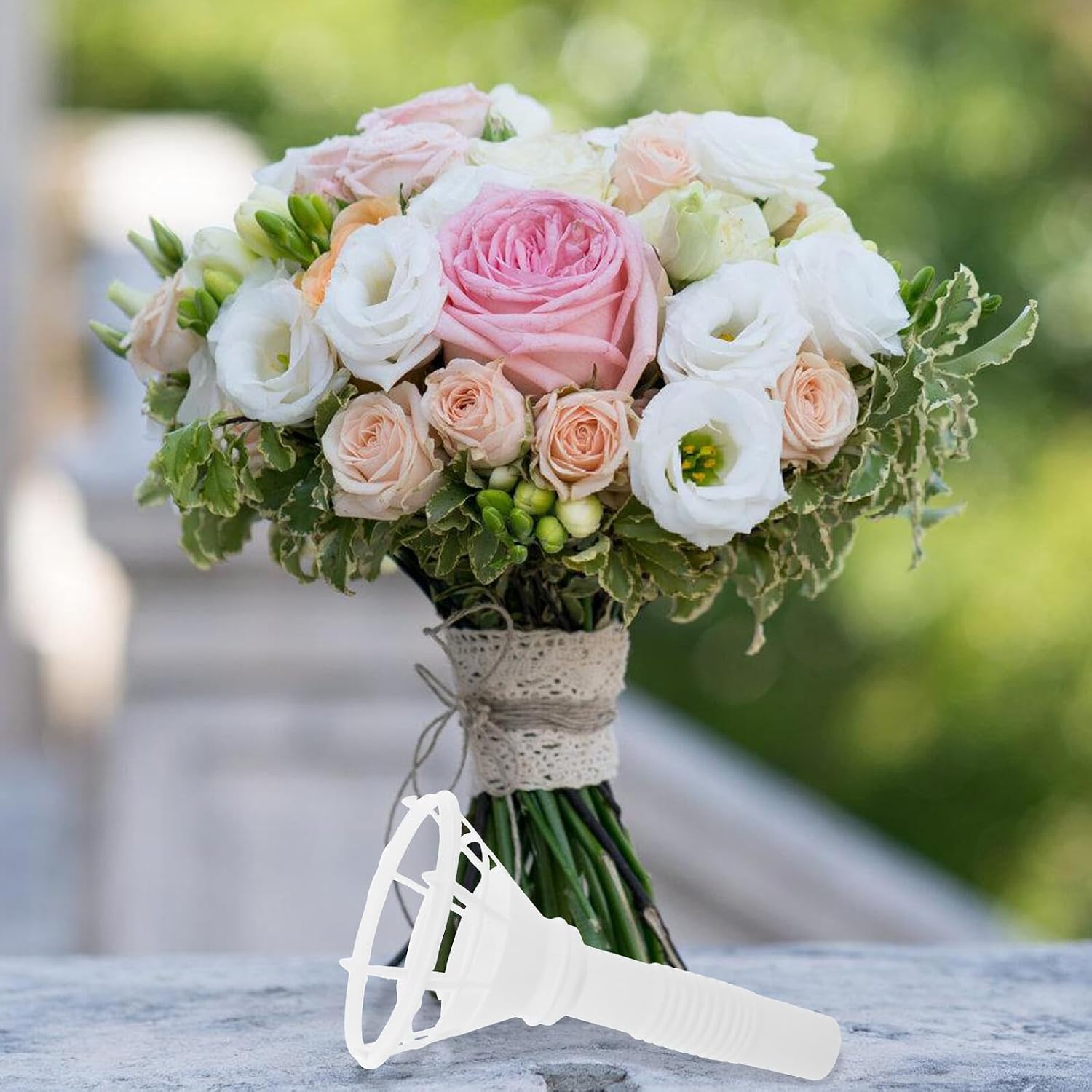 Gogogmee 10pcs DIY Bridal Bouquet Handle Flower Holder Set 8cm Handheld Floral Bouquet Stands for Wedding Arrangements and Fresh Flower Crafting image 4