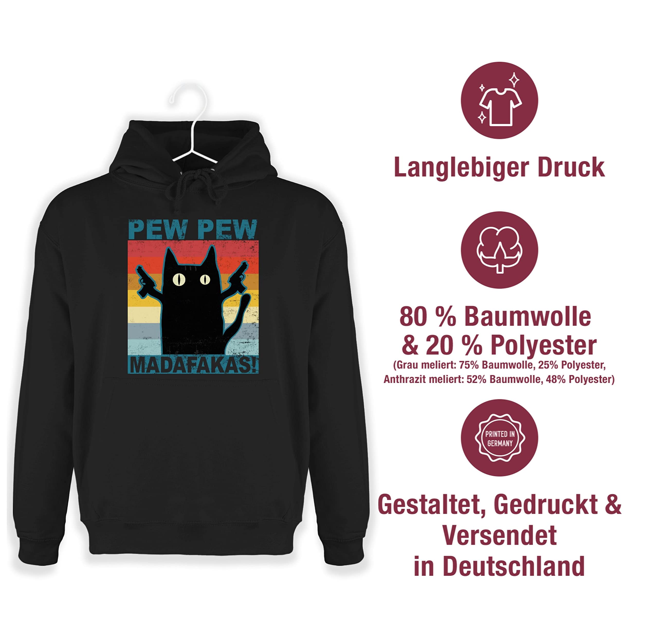 Shirtracer - Hoodie Herren Pullover Männer - Sprüche Statement - Pew Pew Madafakas pewpewpew
