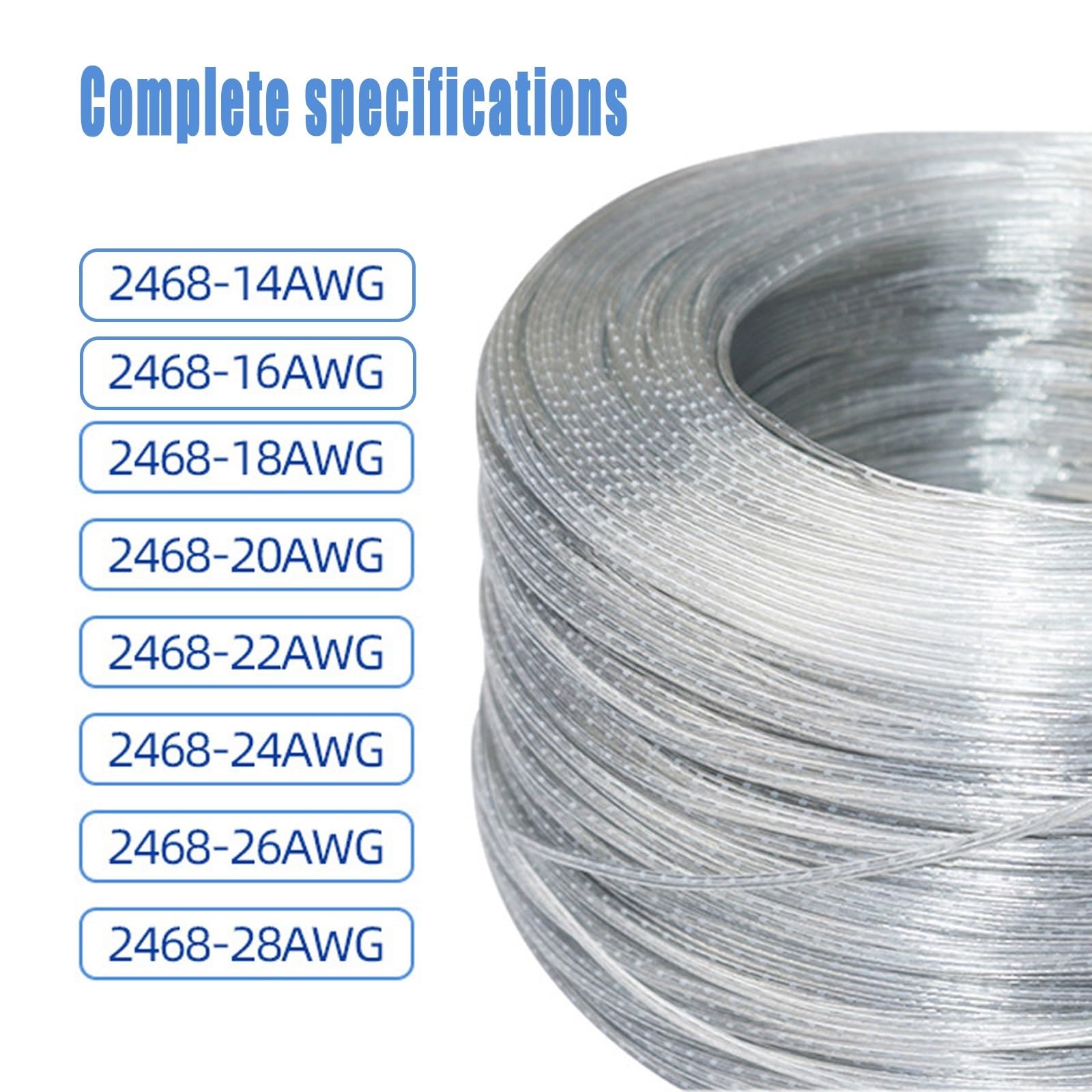 Cavo Elettrico Trasparente 2 Poli 18-28 AWG UL, Rame Stagnato PVC | Cavo Flessibile Trasparente 300V, LED, Altoparlanti, Audio, Prolunga Bassa Tensione(100ft,22awg)