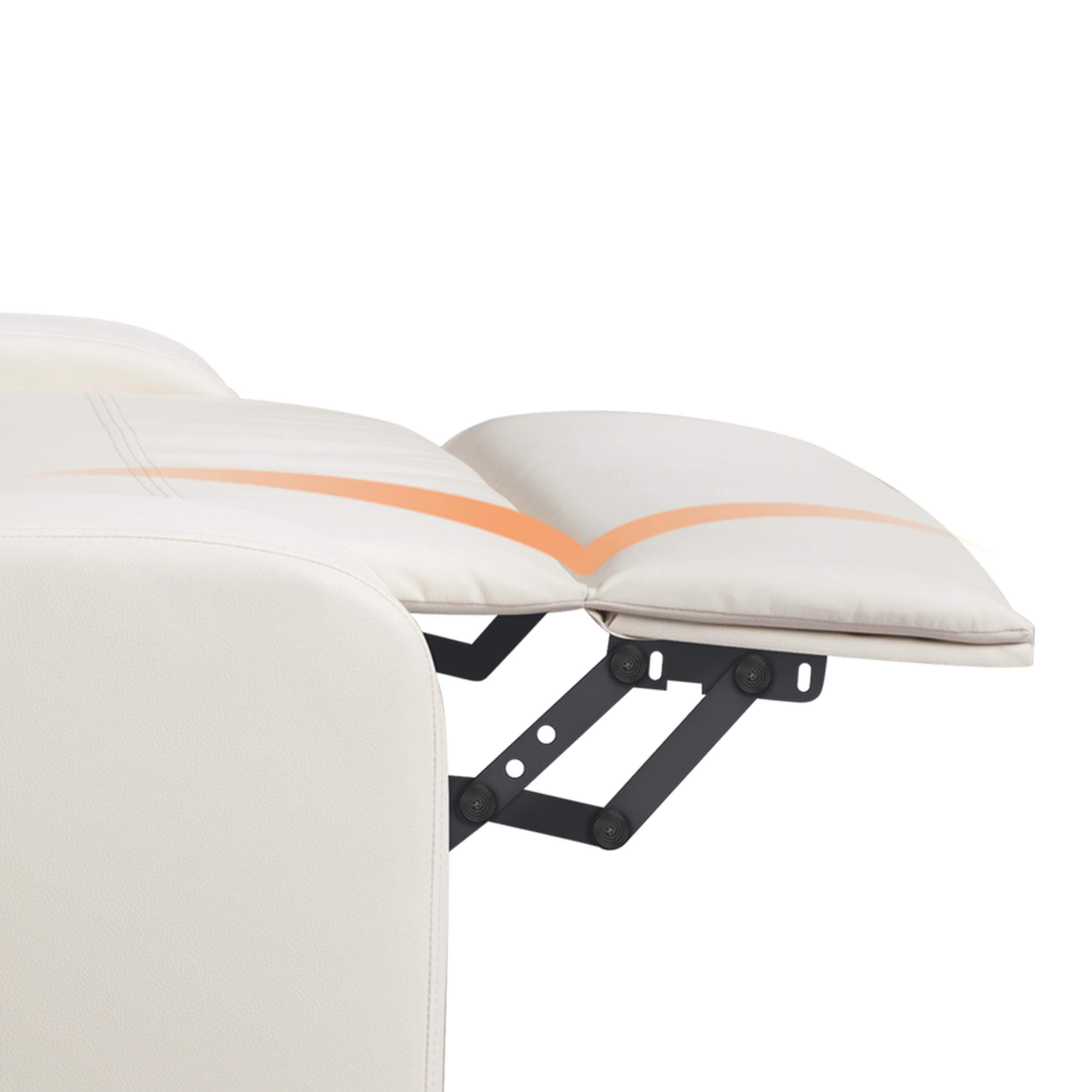 Yaheetech Relaxsessel Fernsehsessel Einzelsofa Ruhesessel mit Verstellbarer Beinablage Liegesessel aus Kunstleder Beige