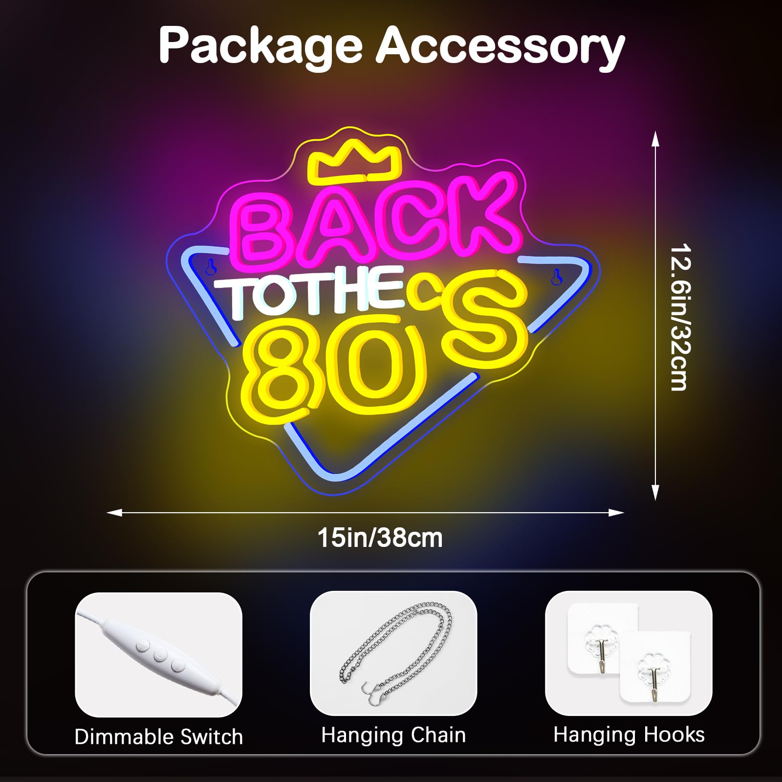 Amazon.co.jp: Looklight Back To The 80'sネオンサイン、USB電源LED