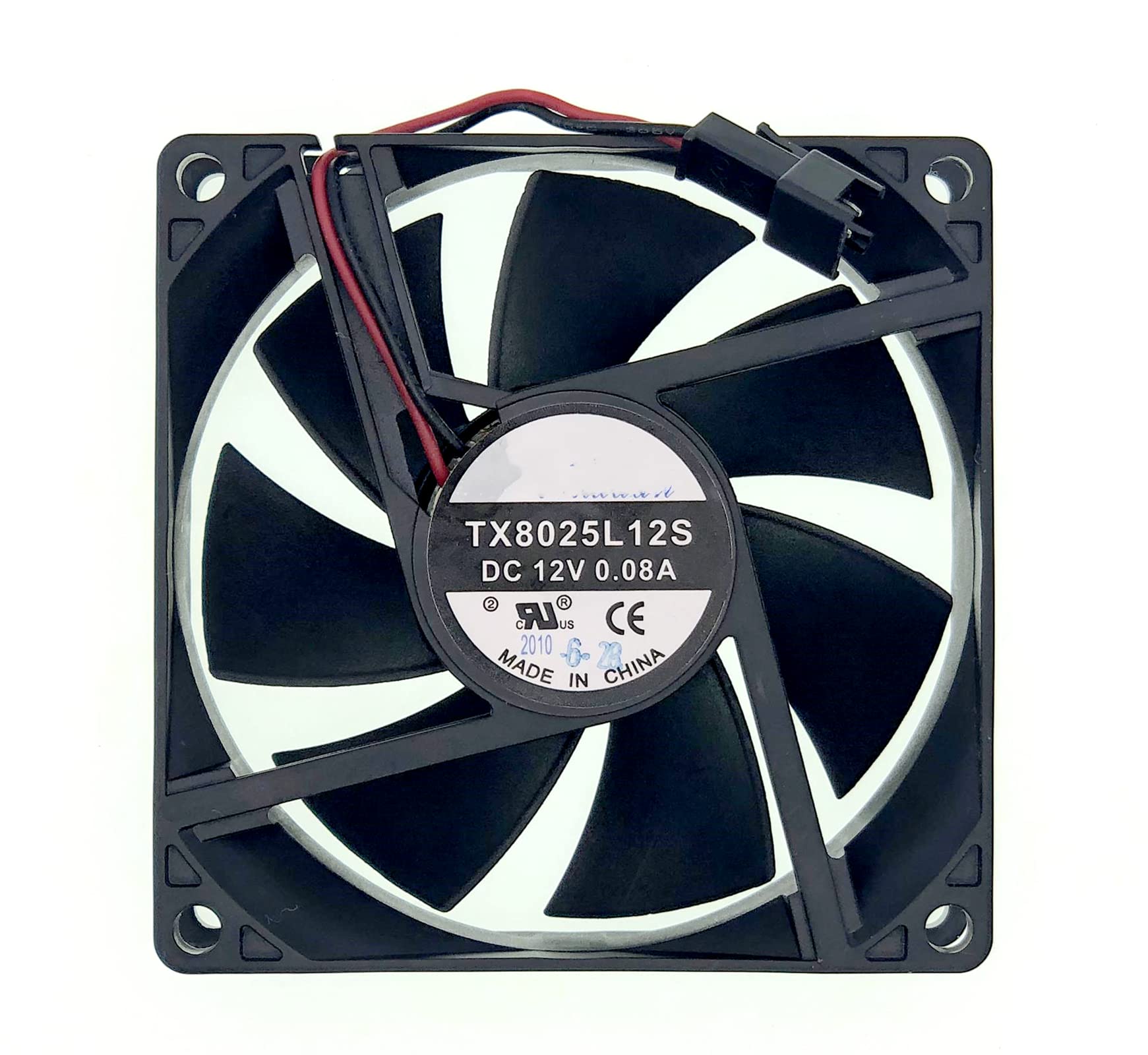 New Quiet Cooling Fan Compatible with Tianxuan TX8025L12S Refrigerator Power Fan DC 12V 0.08A 8CM 8025 0.96W 2-Wire 2800 RPM