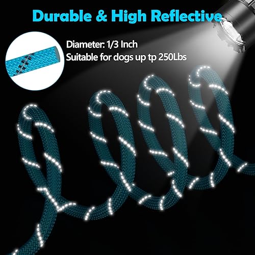 Miniatura 3 de XiaZ Cable de amarre para perros para 2 perros, 152030 pies, portátil, para campamento, correa reflectante para perros, para patio, campamento al