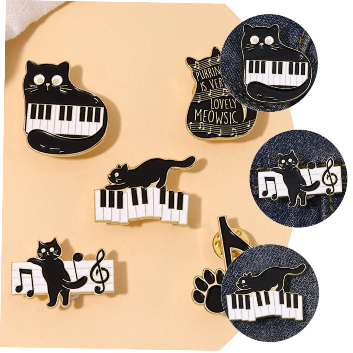 Healeved Spilla Creativa Con Note Musicali Pin Decorativi Per Abbigliamento E Accessorio Per Halloween Compleanni E Speciali
