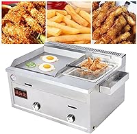 Vista 10 de Freidora comercial para encimera, 2 x 6.3 cuartos de galón, gran capacidad, doble tanque de gas, freidora de gas comercial de acero inoxidable con 2