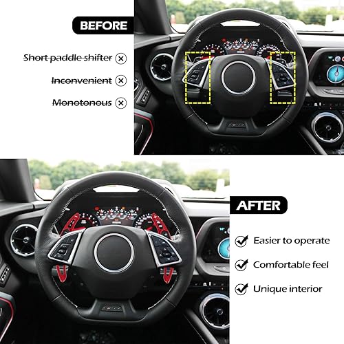 Miniatura 3 de Cubierta de aluminio para palanca de cambios para volante, accesorios interiores para Chevy C7 Corvette Grand Sport Z51 Z06 ZR1 2014-2019 (azul)