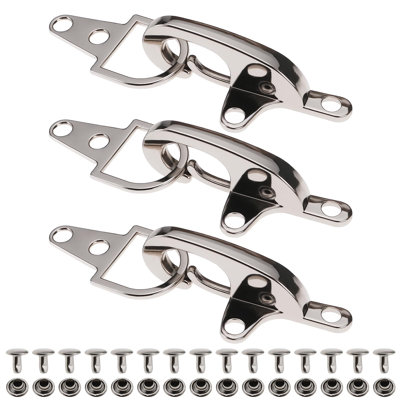 LT Easiyl Motorvest Sluiting – Set Van 3, 8,5 Cm, Zilver, Legering, Voor Leren Vesten