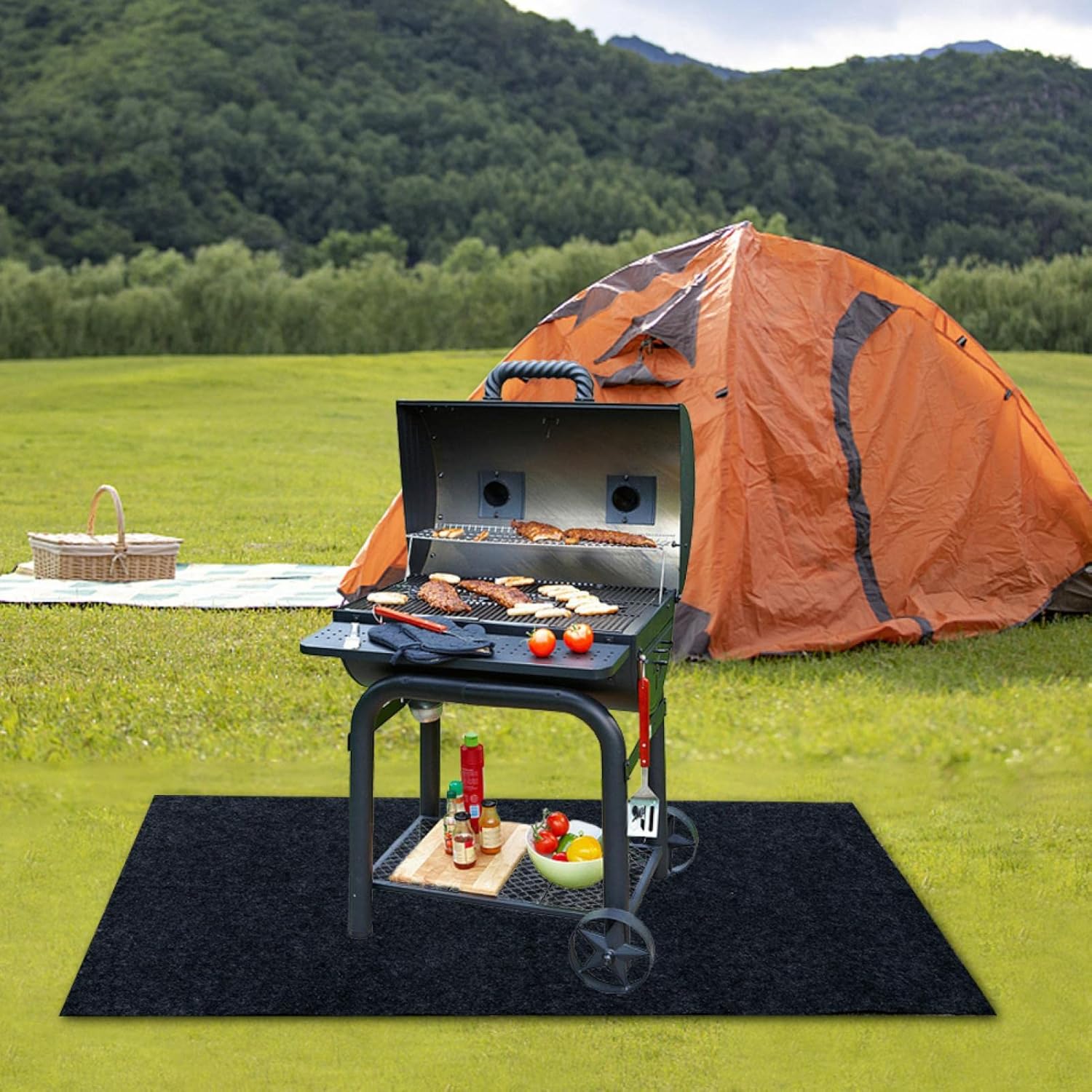 48" Fire Pit Mats for Under Fire Pit,Grill Mats for