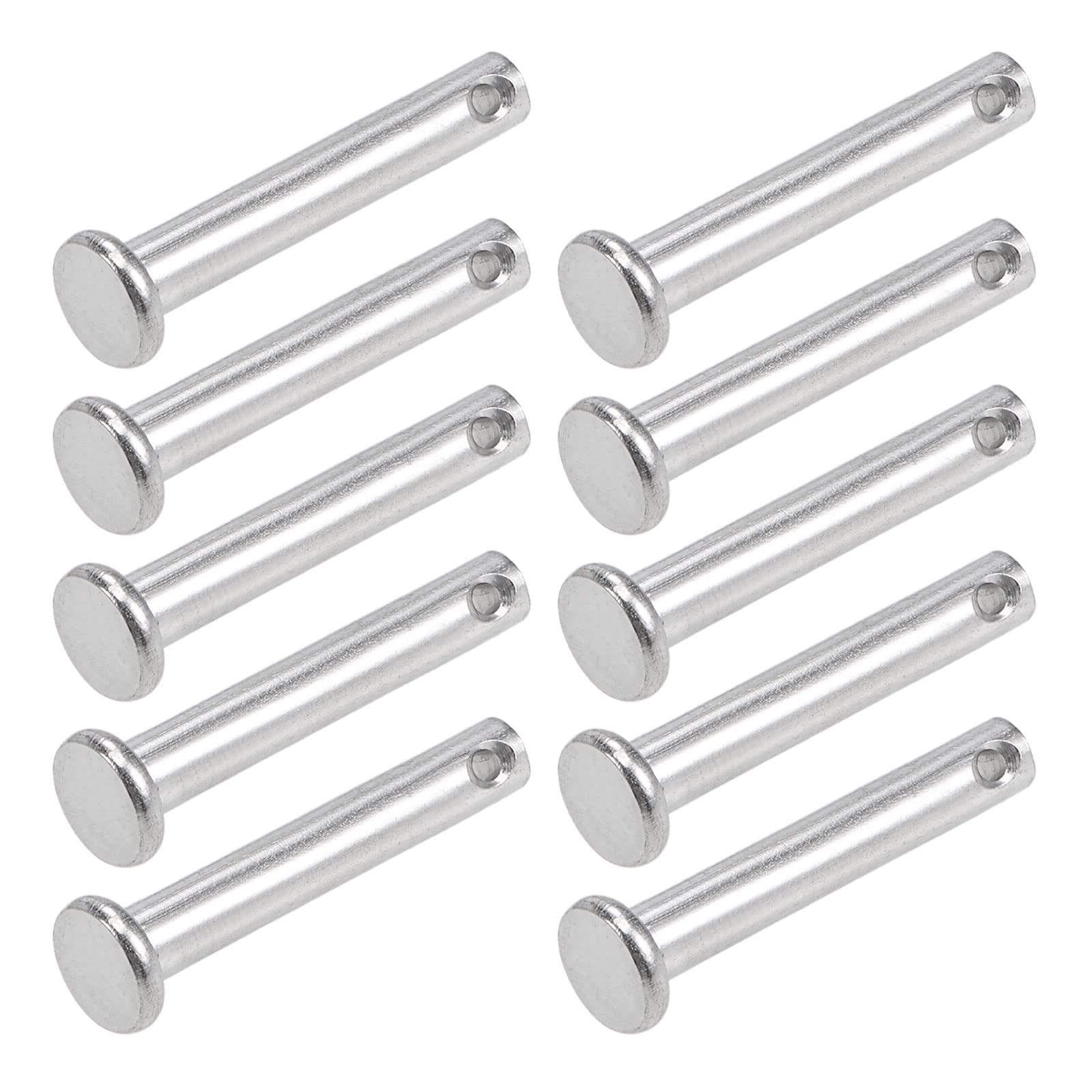 METALLIXITY Clevis Pins (5mmx30mm) 10Pcs, Single Hole Flat Head 304 Stainless Steel Fastener Pin - for Metal Devices, Furniture Installation,