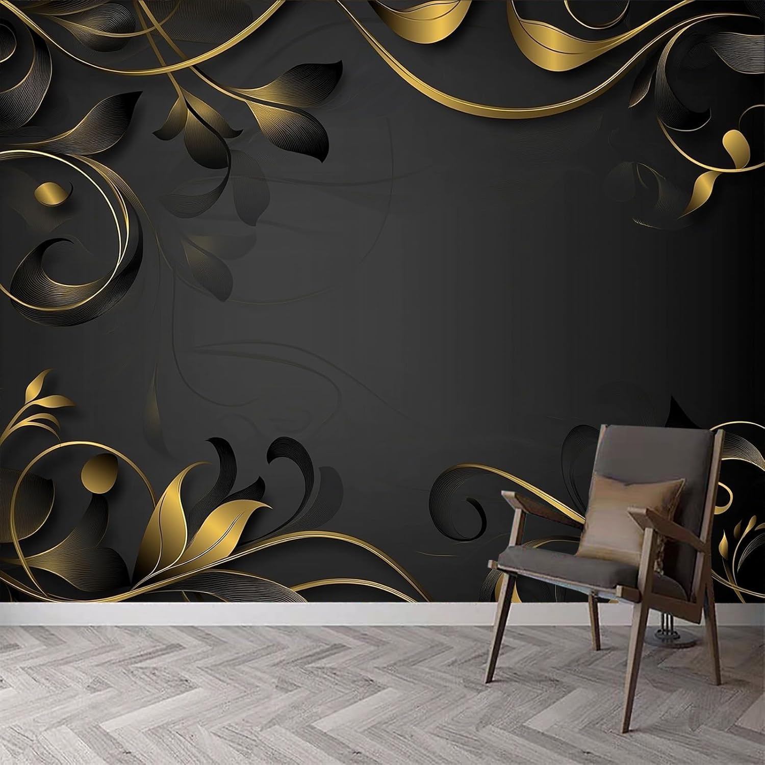 Papier peint panoramique rétro à fleurs pour transformer votre salon 450x315 cm