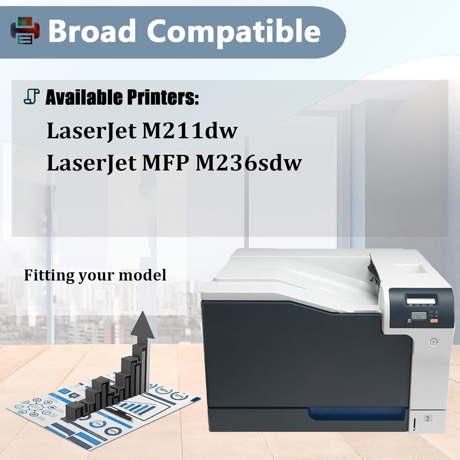 Replacement for HP W1360A 136A Toner Cartridges Work for HP Laserjet M211dw MFP M236sdw Printers 1 Black Pack, 15.87-inch,3.20-inch,3.12-inch