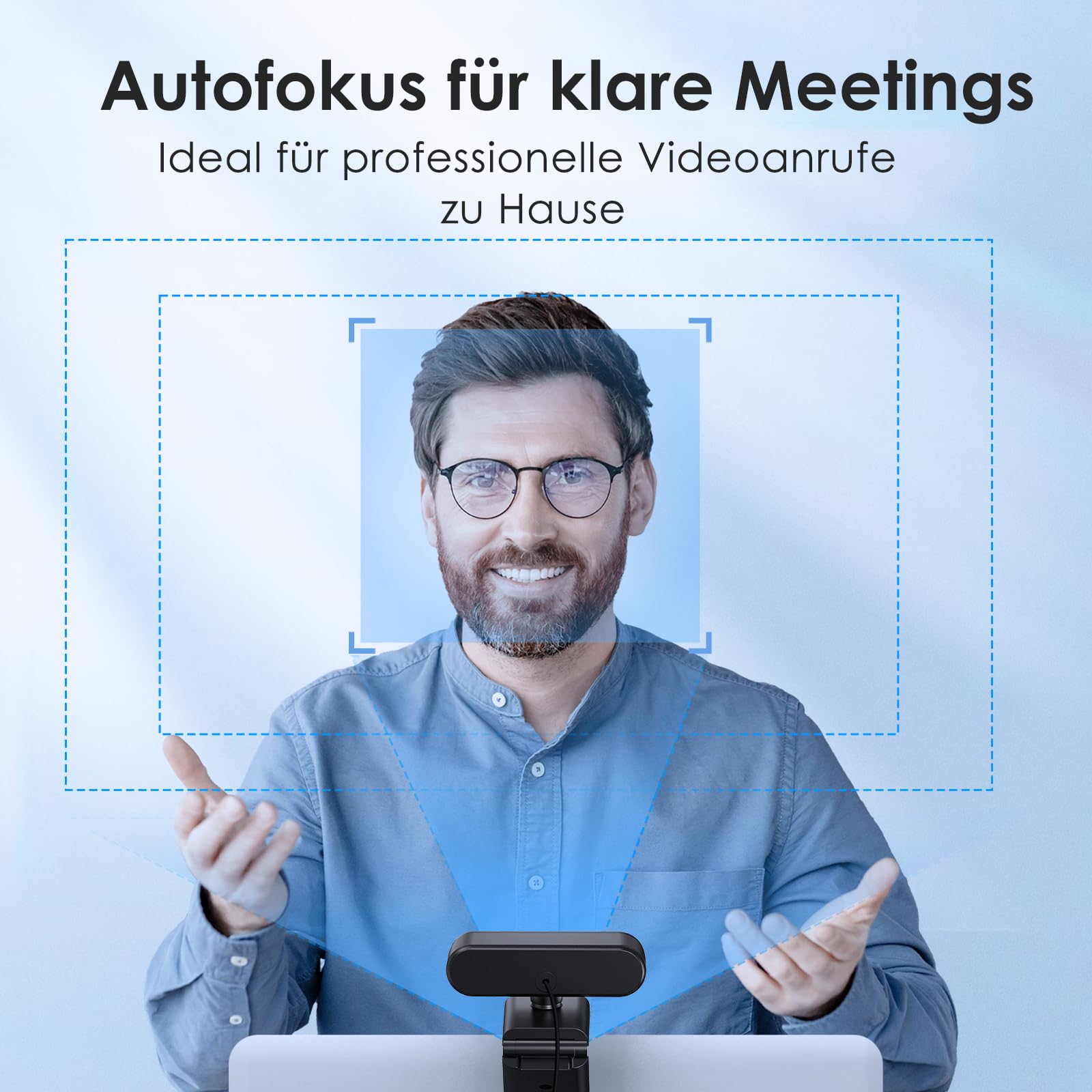 EMEET NOVA Webcam 1080P Full HD Autofokus 96° Weitwinkel Rauschunterdrückung