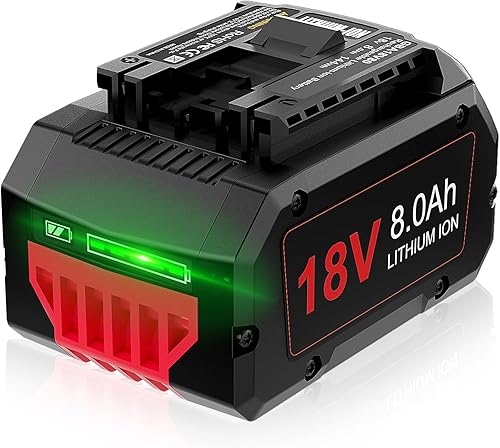 Alta capacidad batería de iones de litio de alta potencia de 8.0 Ah y 18 V, repuesto para batería Bosch Core de 18 V GBA18V60 BAT612 GBA18V40