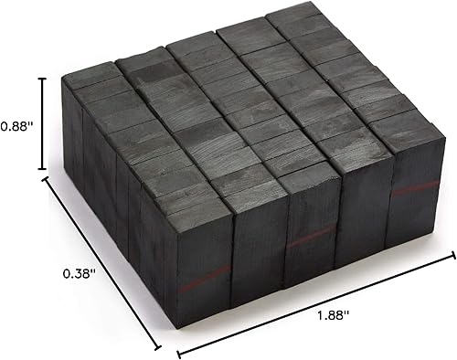 Miniatura 8 de CMS MAGNETICS - 50 imanes rectangulares de cerámica (1-7/8 x 7/8 x 3/8 pulgadas) | ferrita dura de grado 8 | manualidades, terapia magnética,