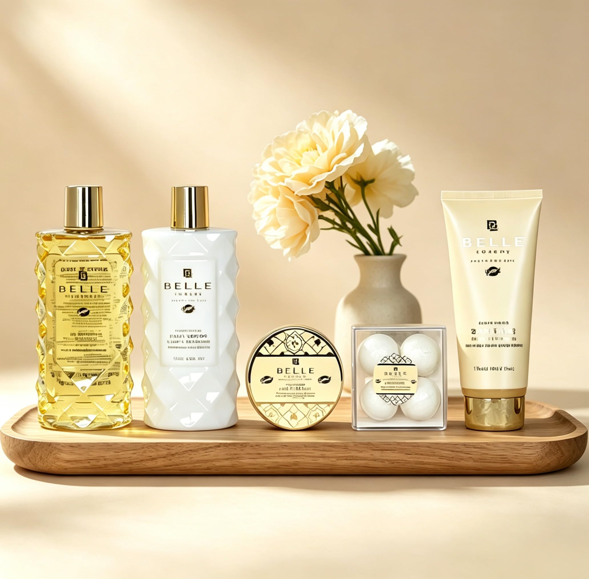 GLOSS ! Cofre de baño LUXURY GOLD – Cofre de belleza para mujer – Cesta de belleza, cuidado y bienestar – Regalo para mujer, cumpleaños, Navidad, profesora, Día de la Madre - BOX