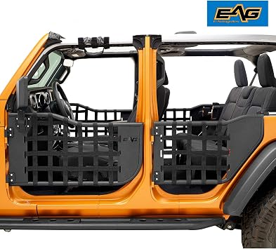 EAG Matrix Tubular Door Set with Side View Mirror Pair Fit for 2018-2022 Wrangler JL 4 Door Only