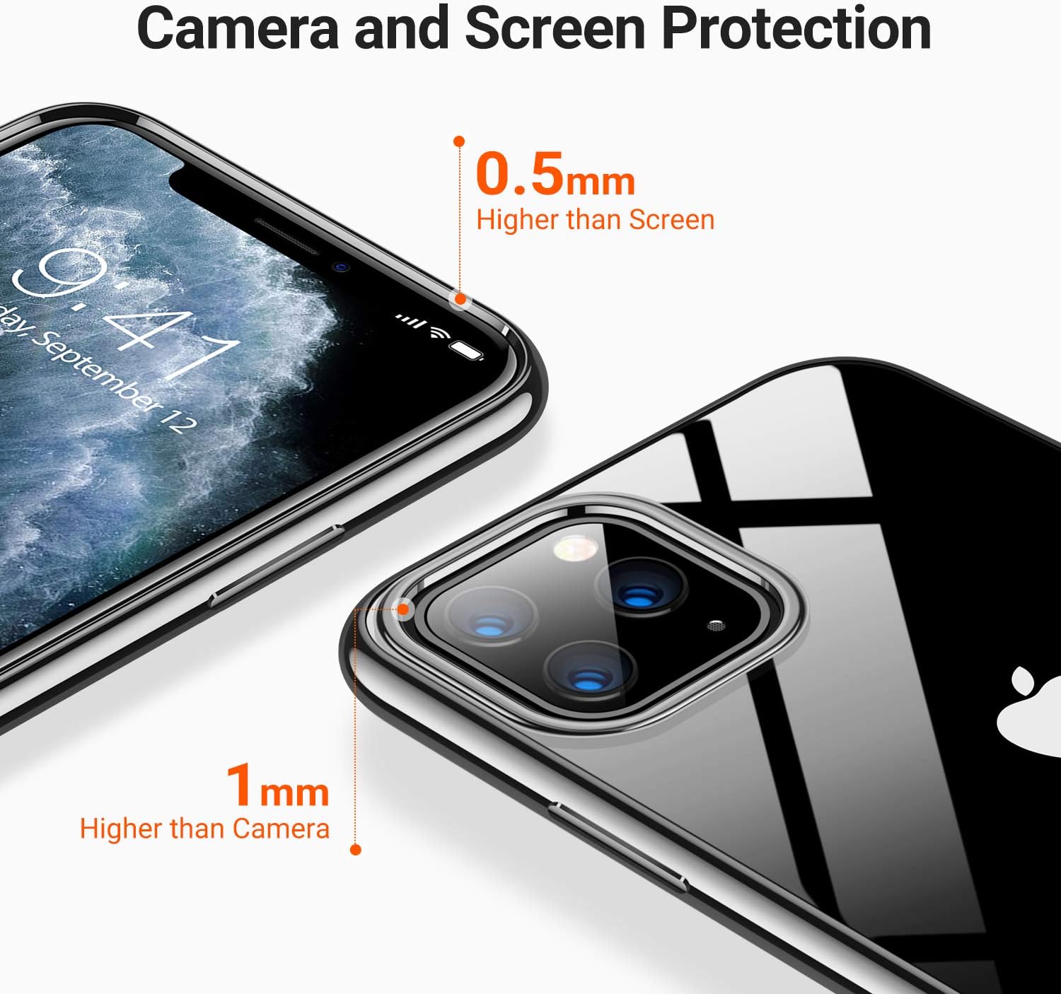 Lowest Price TORRAS Crystal Clear Compatible for iPhone 11 Pro Case, [Non-Yellowing] Shockproof Protective Soft Slim Thin Cover for iPhone 11 Pro Phone Case 5.8, Red