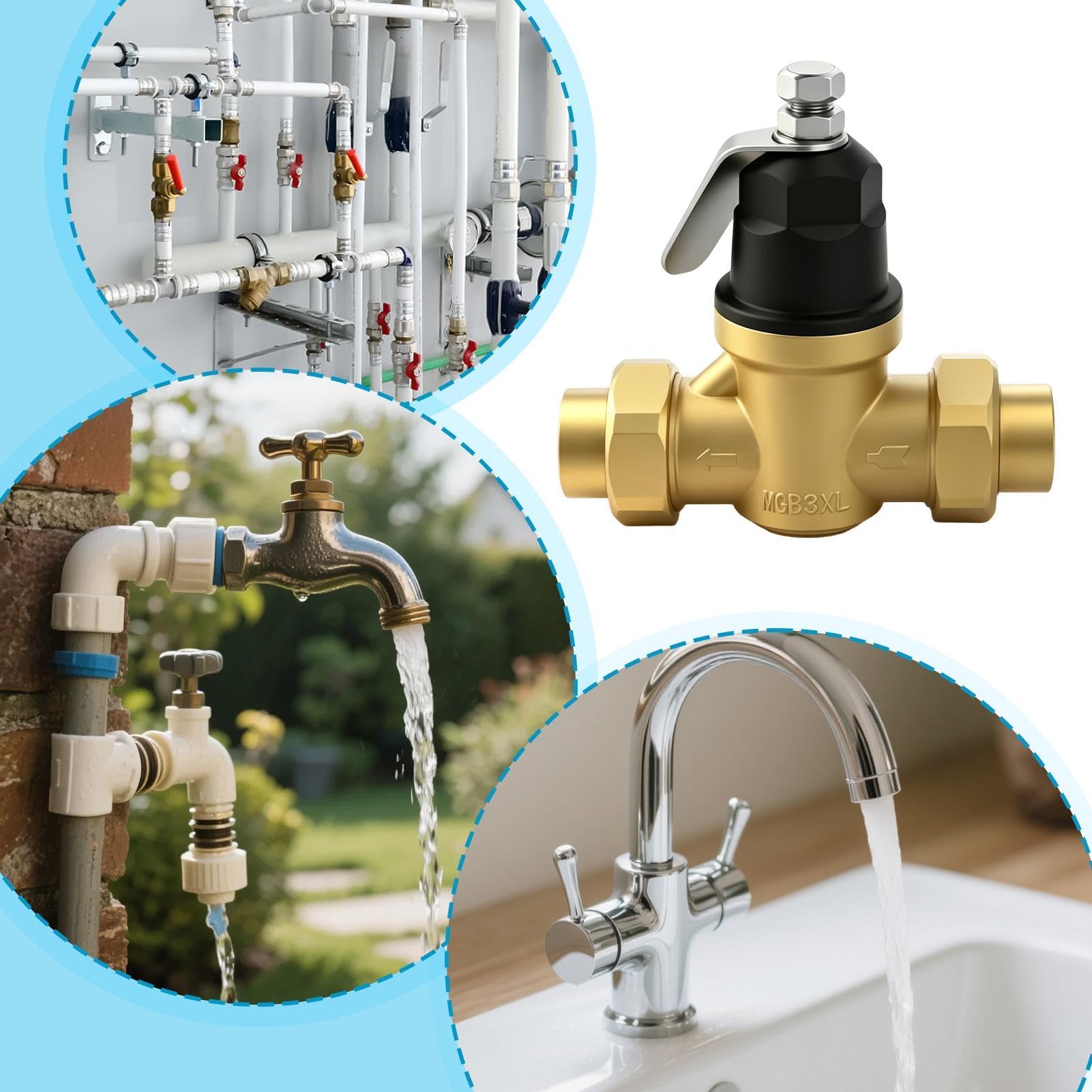 Válvula Reductora Presión Válvula De Repuesto Para Manguera Grifo 20 Mm | Regulador De Presión De Agua Para Riego Para Hogar Jardín Comercial Residencial Industria Autocaravana