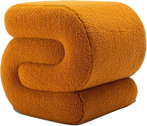 Miniatura 13 de FOXHUNTER Otomano Moderno Tapizado en Terciopelo, Cómodos Taburetes de Pie de Terciopelo, Exquisito Puf de Mesa Auxiliar Taburete Suave para