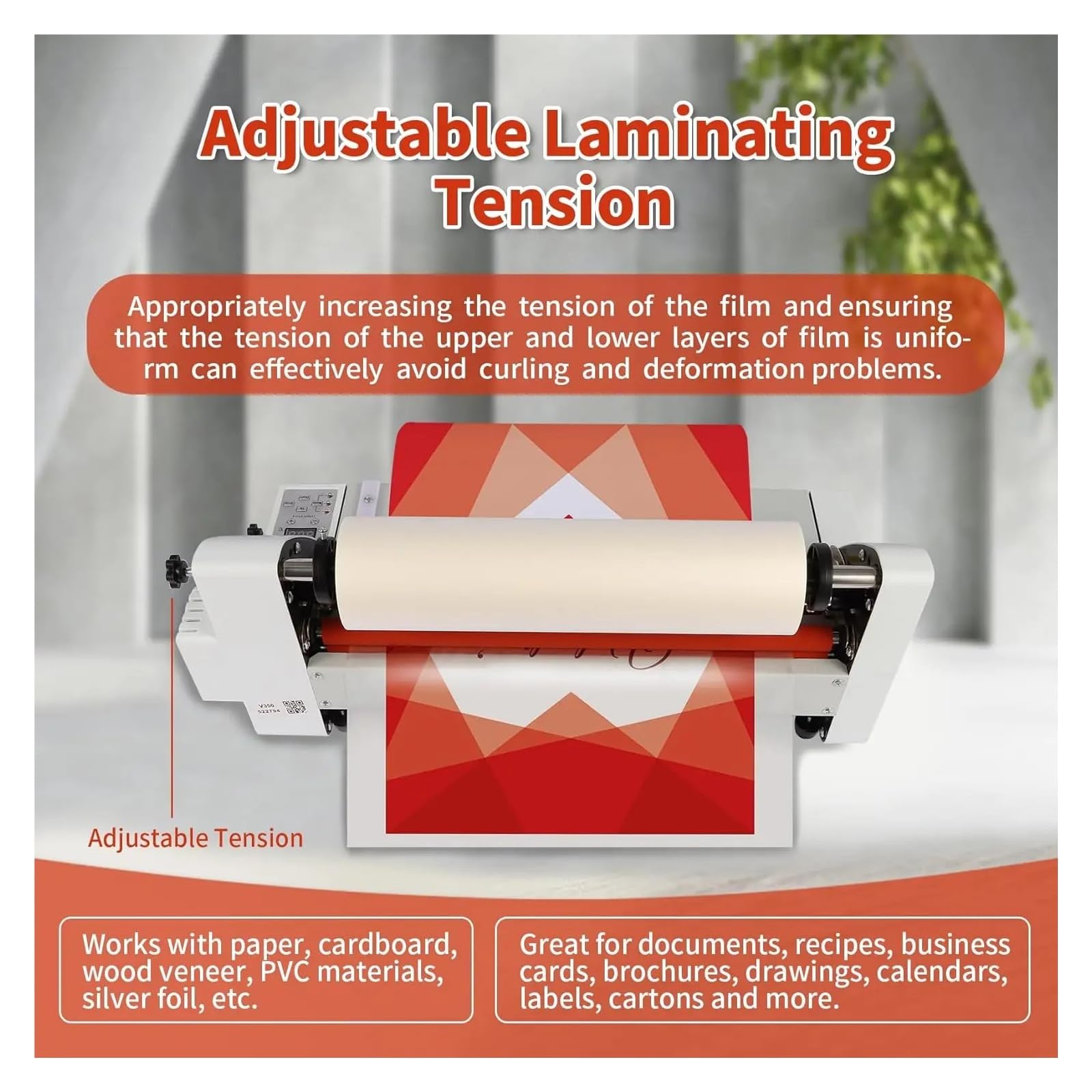 Laminatrice a caldo freddo V350, plastificatrice termica singola e doppia da 350 mm | For fogli di carta di carta PVC